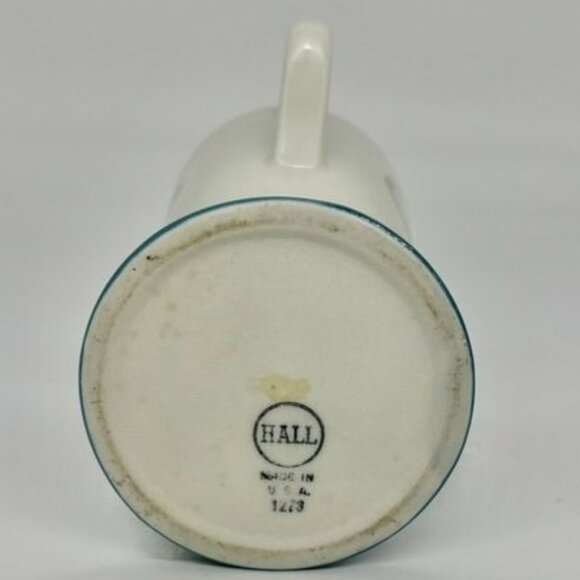 Vintage Hall China 1963 Blue Base Footed Souvenir Coffee Mug Set of 4 NH Pharma. - Picture 10 of 14